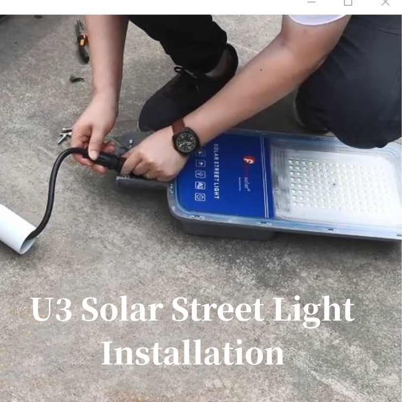 Installation der U3-Solarstraßenlaterne in zwei Arten von Halterungen